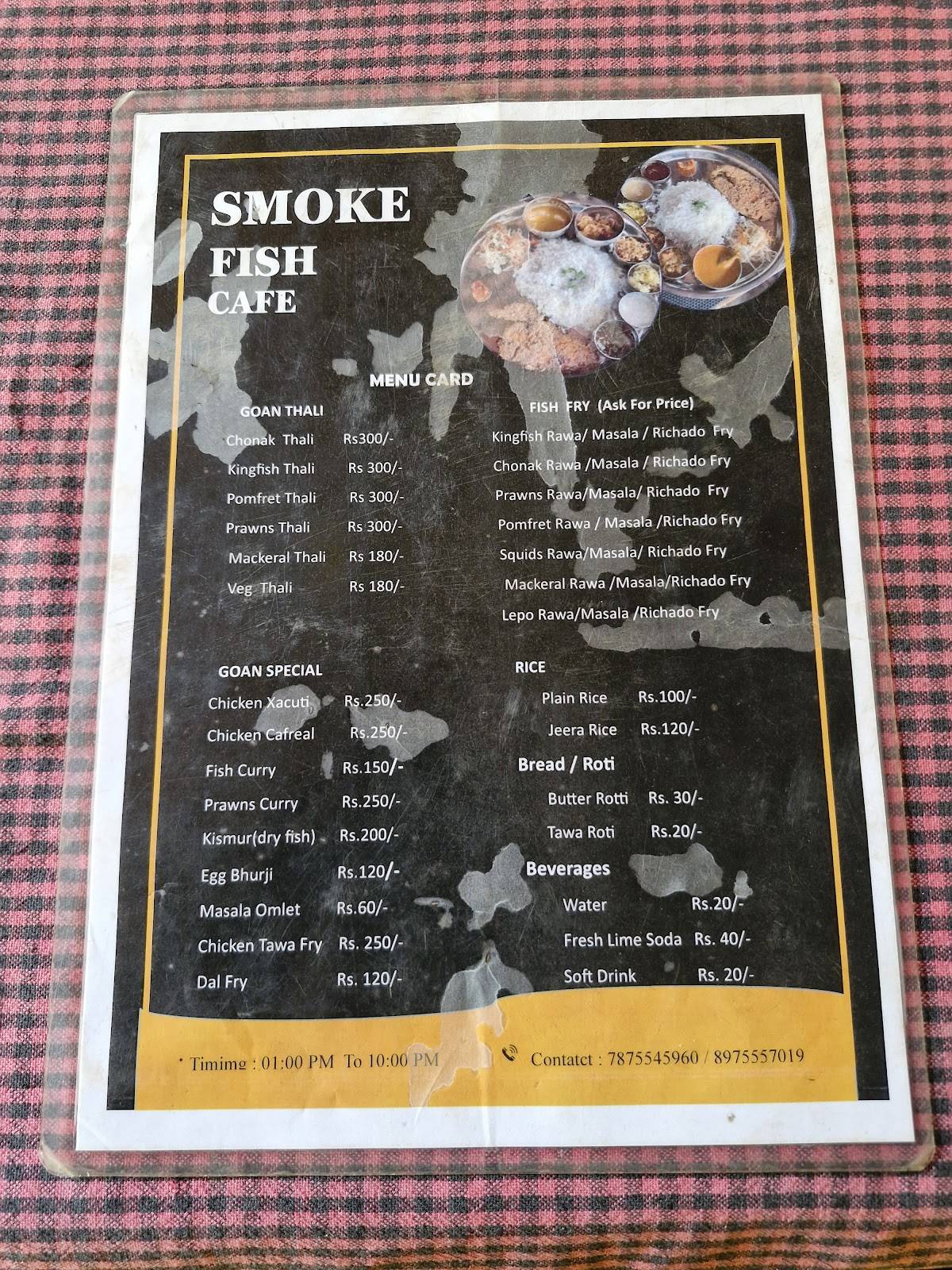 Smoke Fish Cafe menu