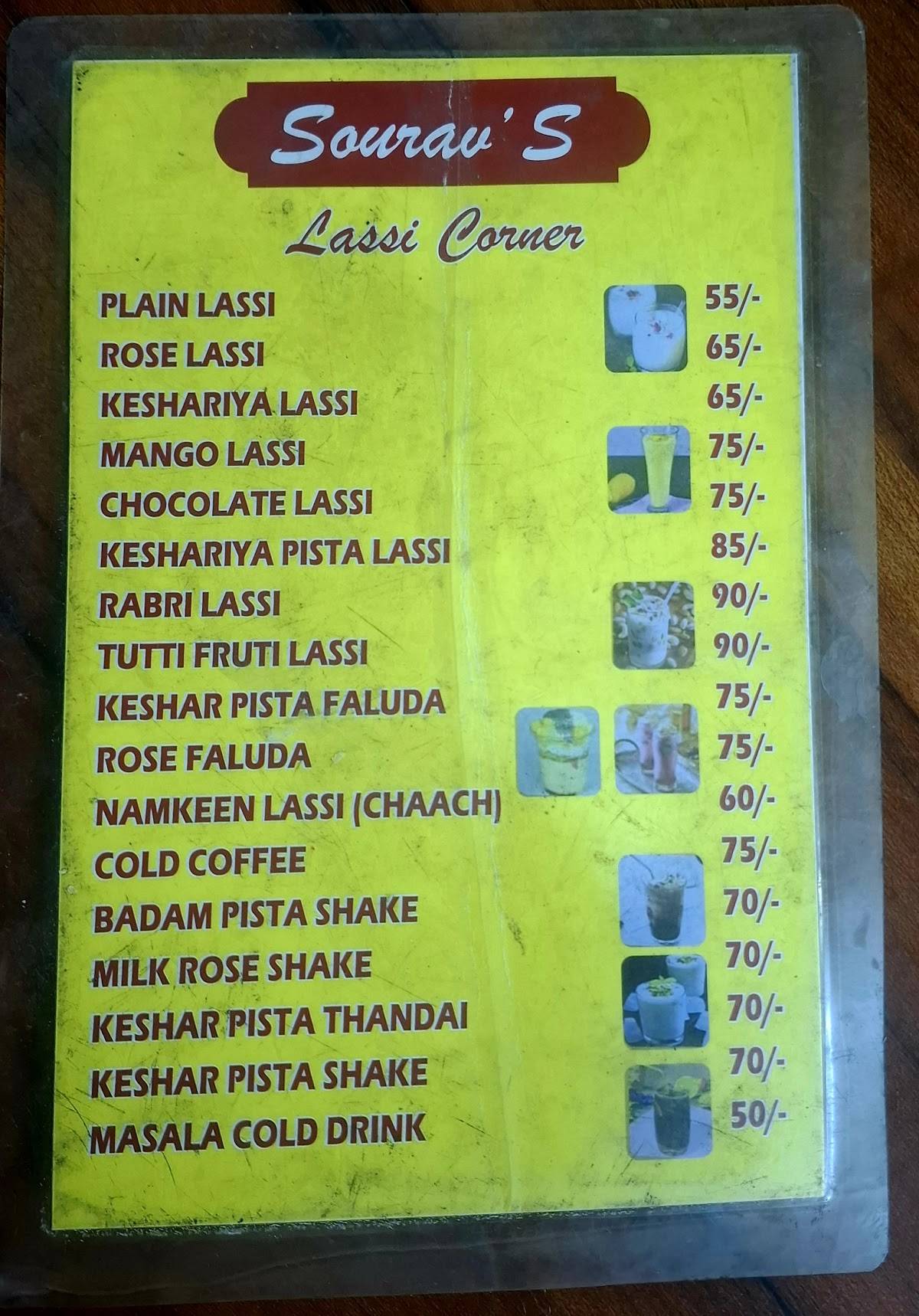 Souravs Restaurant menu