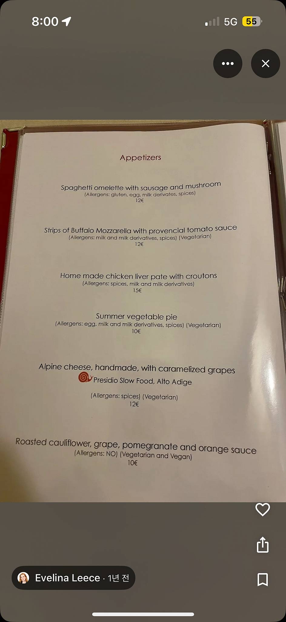 Menu di Spirito DiVino 