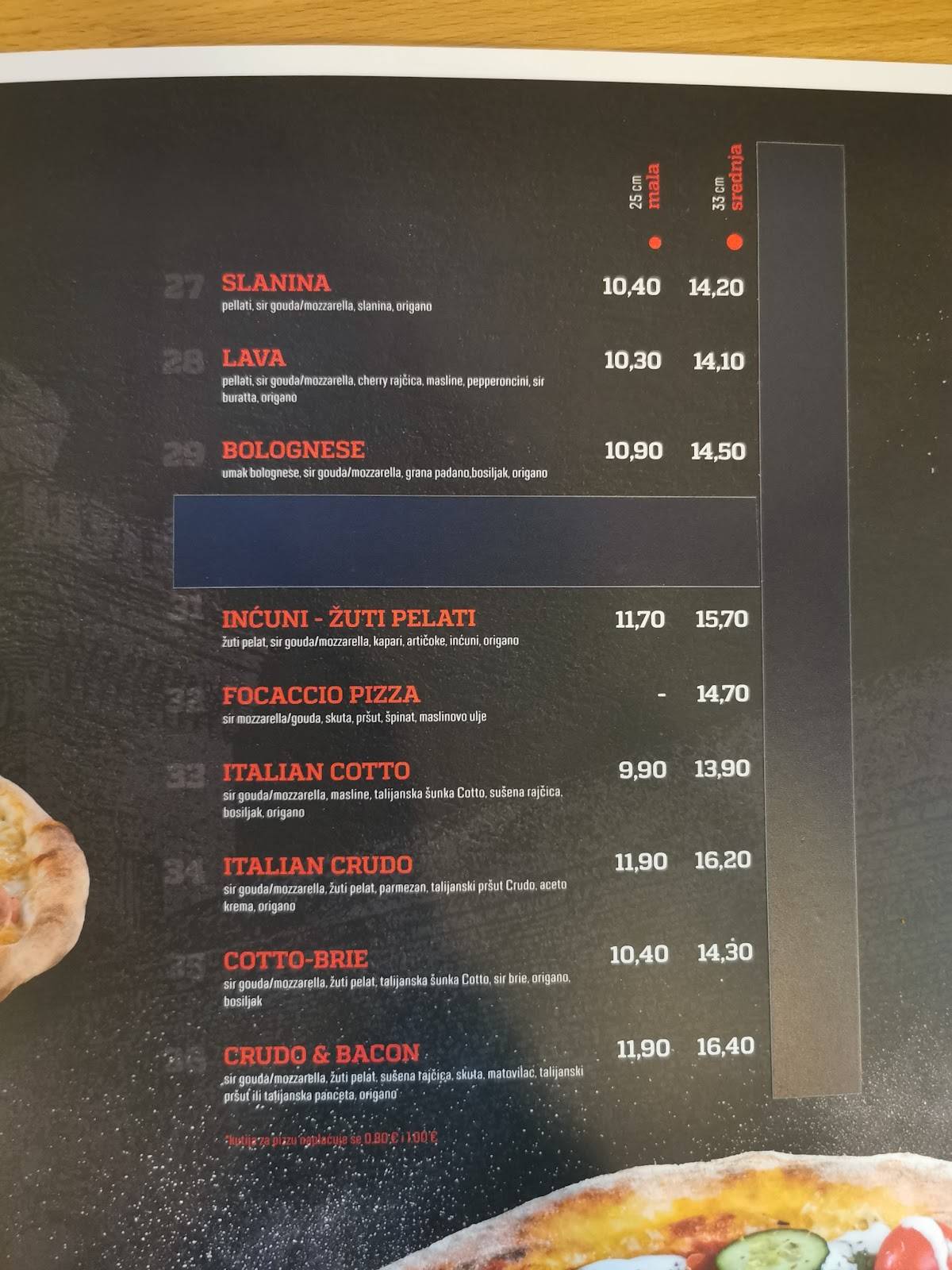 Menu di SportHouse Osijek 