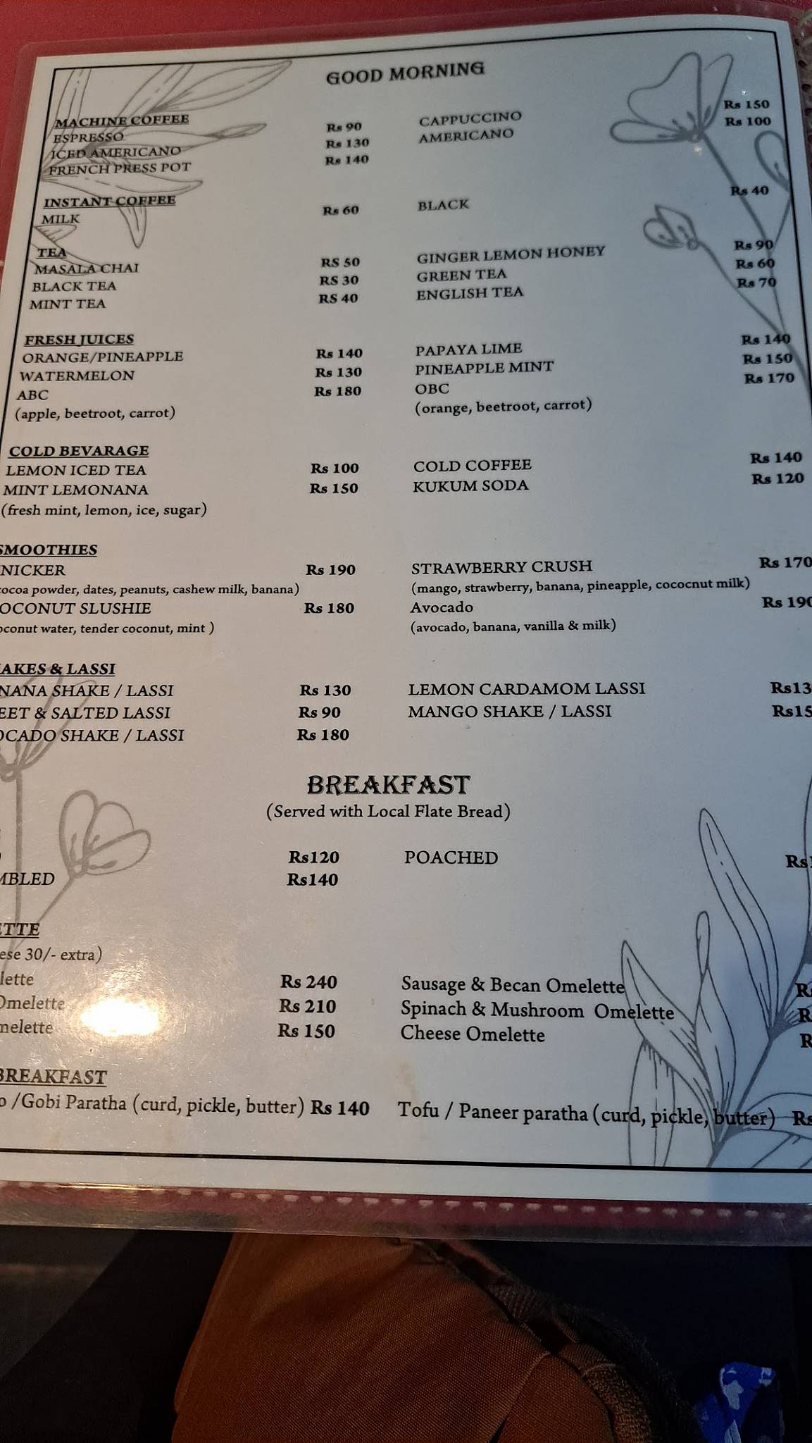 Sumaya Authentic Goan Cuisine menu