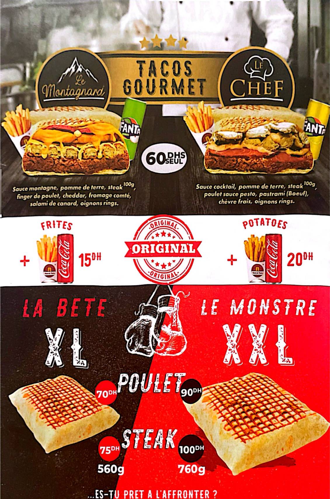 Menu de Tacos de Paris Agdal