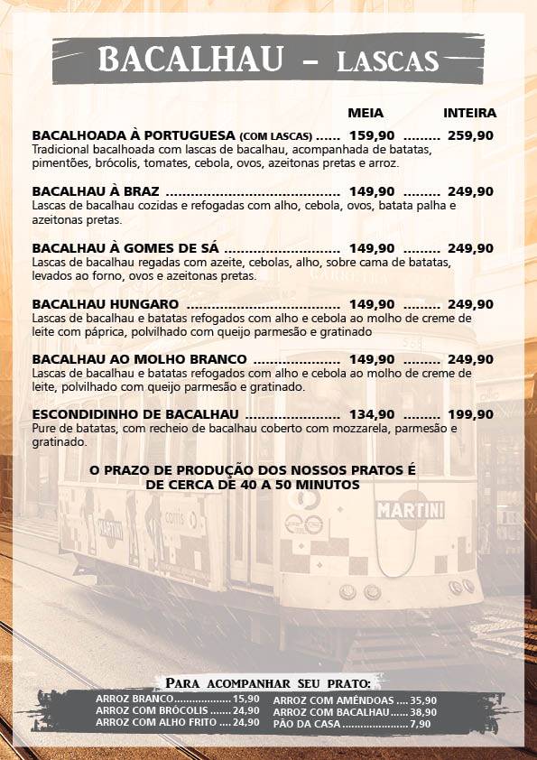 Tasca Do Portuga cardápio