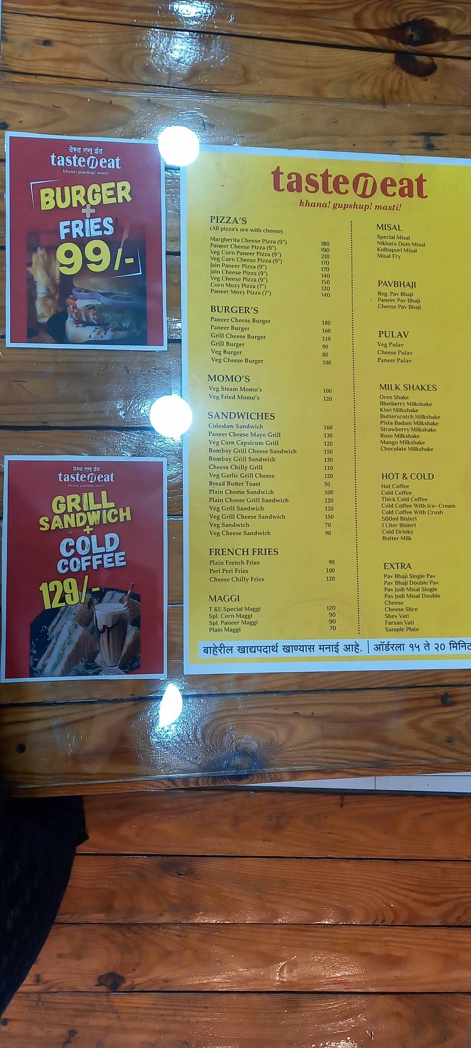 Taste n Eat menu