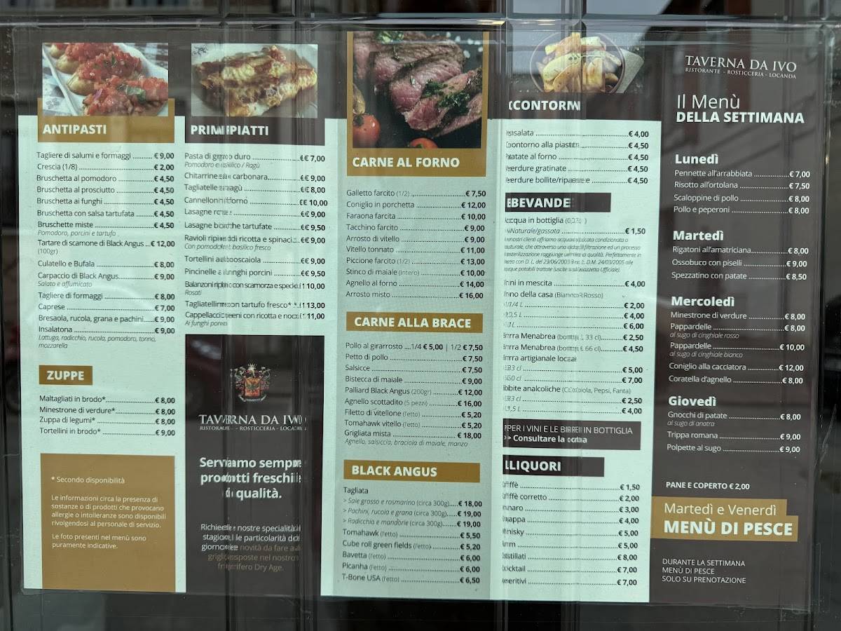 Menu di Ristorante Taverna da Ivo 