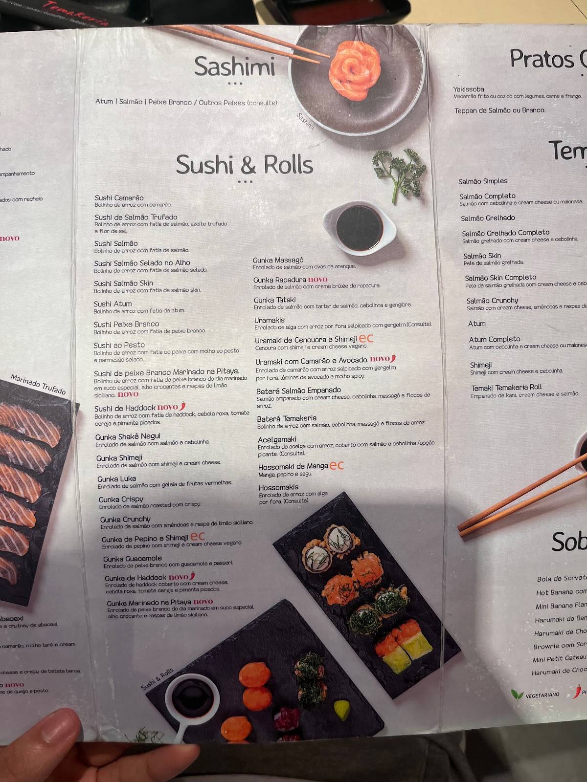 Temakeria - Barra cardápio