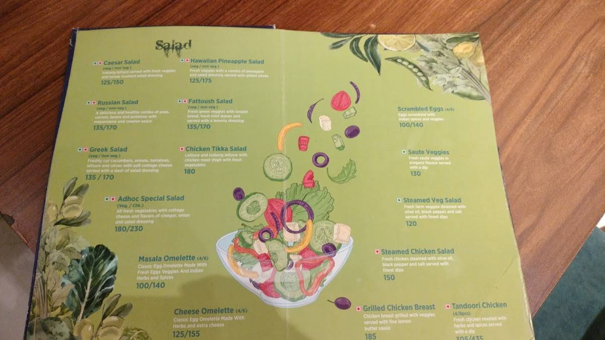 The Adhoc House, Rohtak menu