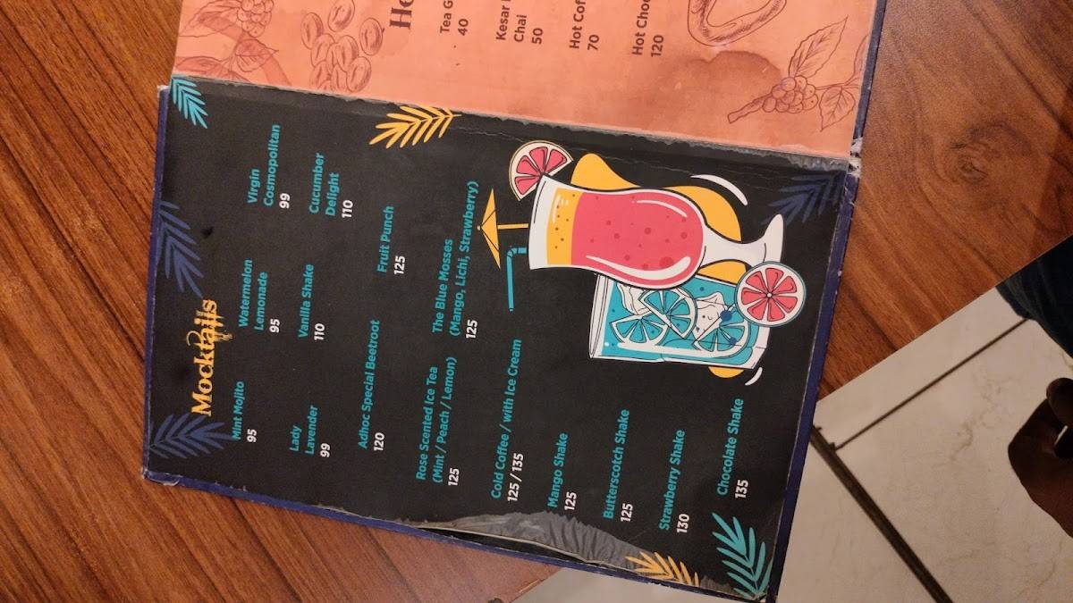 The Adhoc House, Rohtak menu