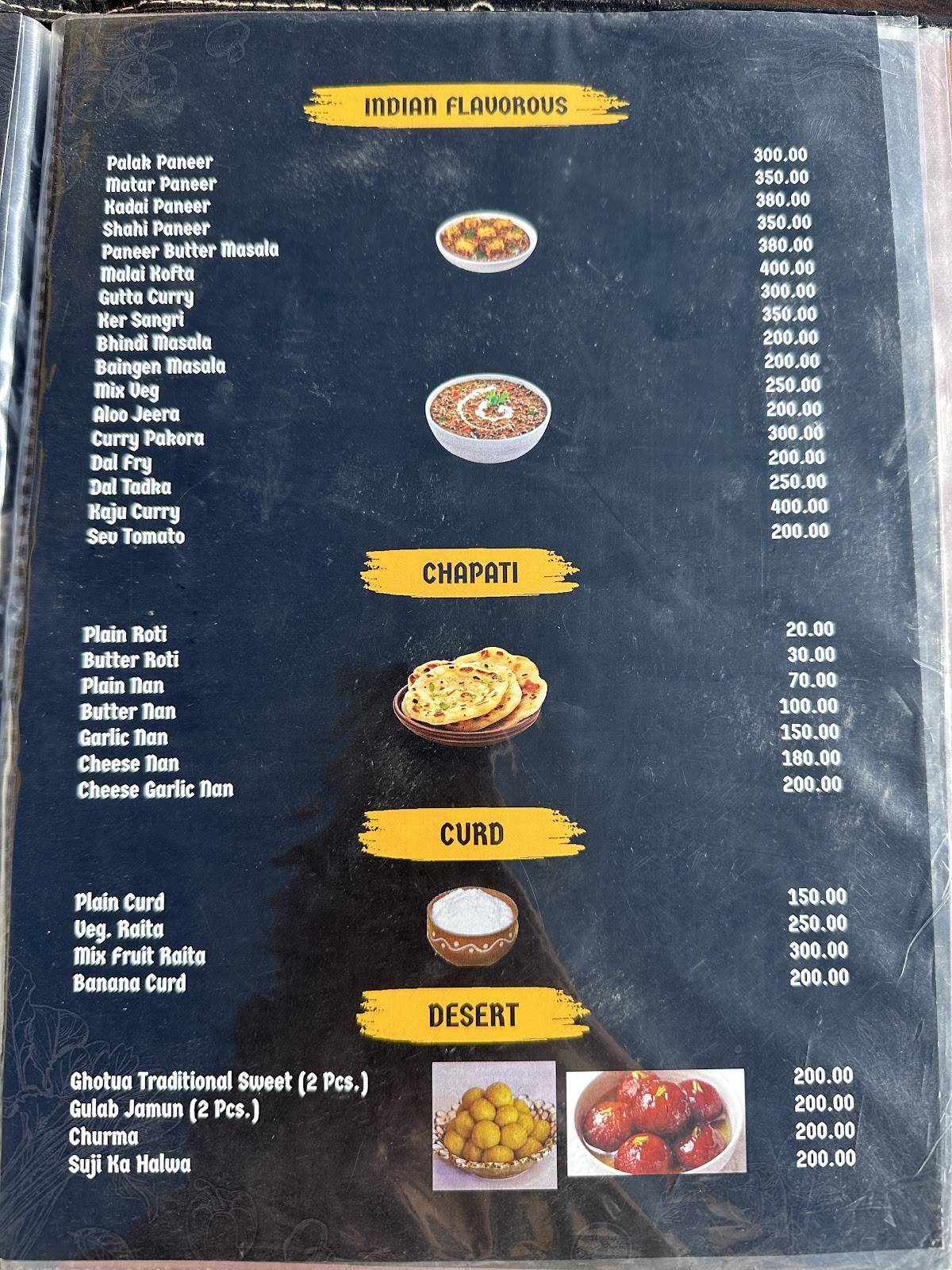 The Big Tree Cafe and Restaurant menu