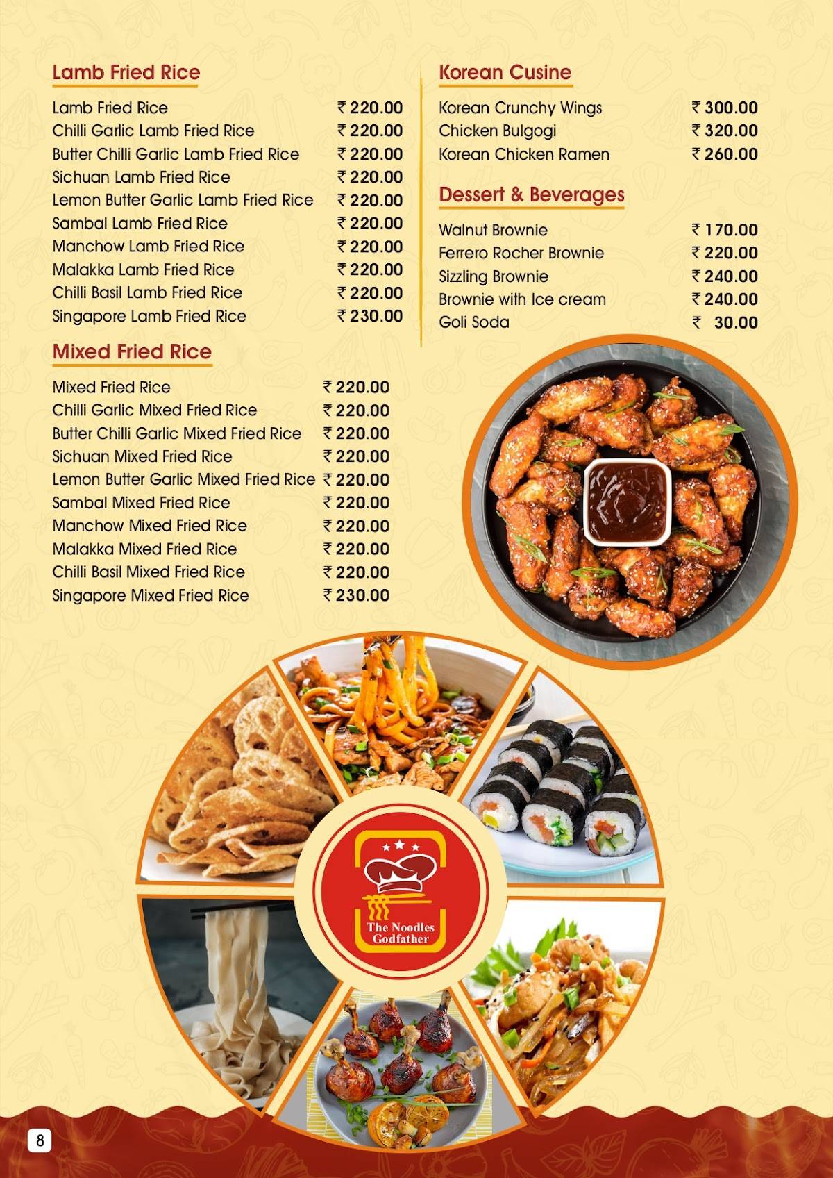 The Noodles Godfather menu