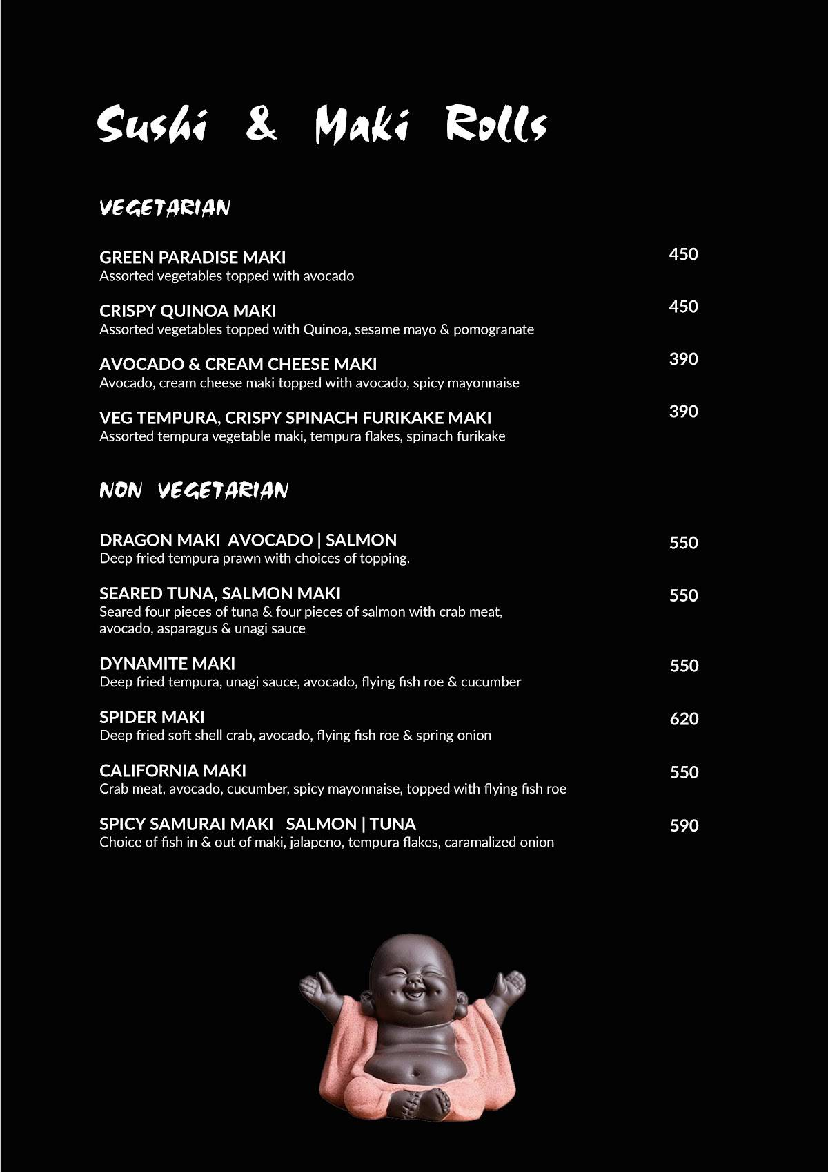 The Red Ginger menu