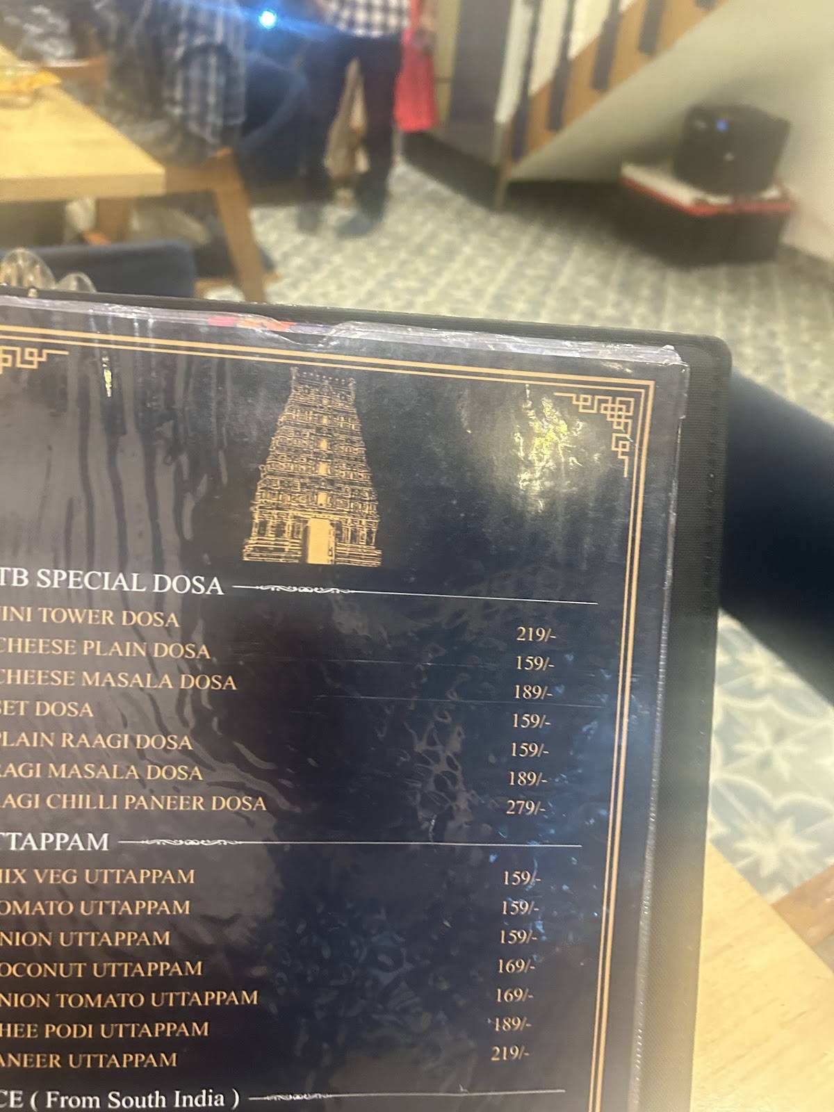 The Tamil Bhawan menu