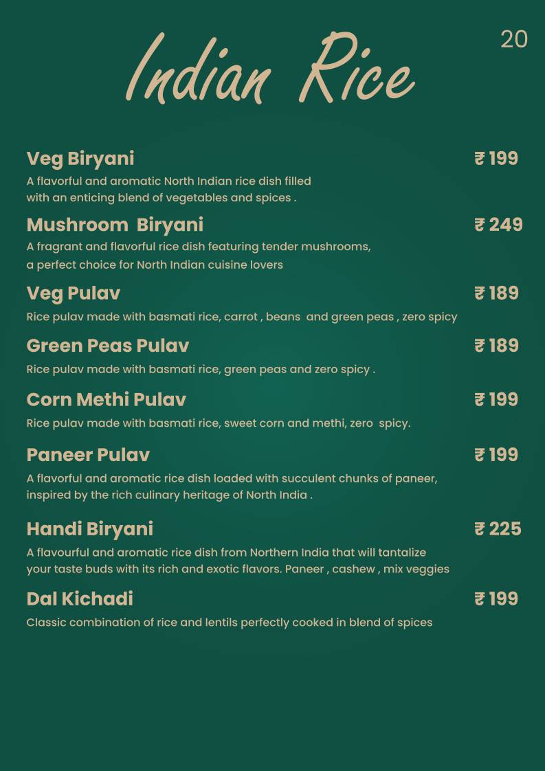 TimeSquare Cafe menu
