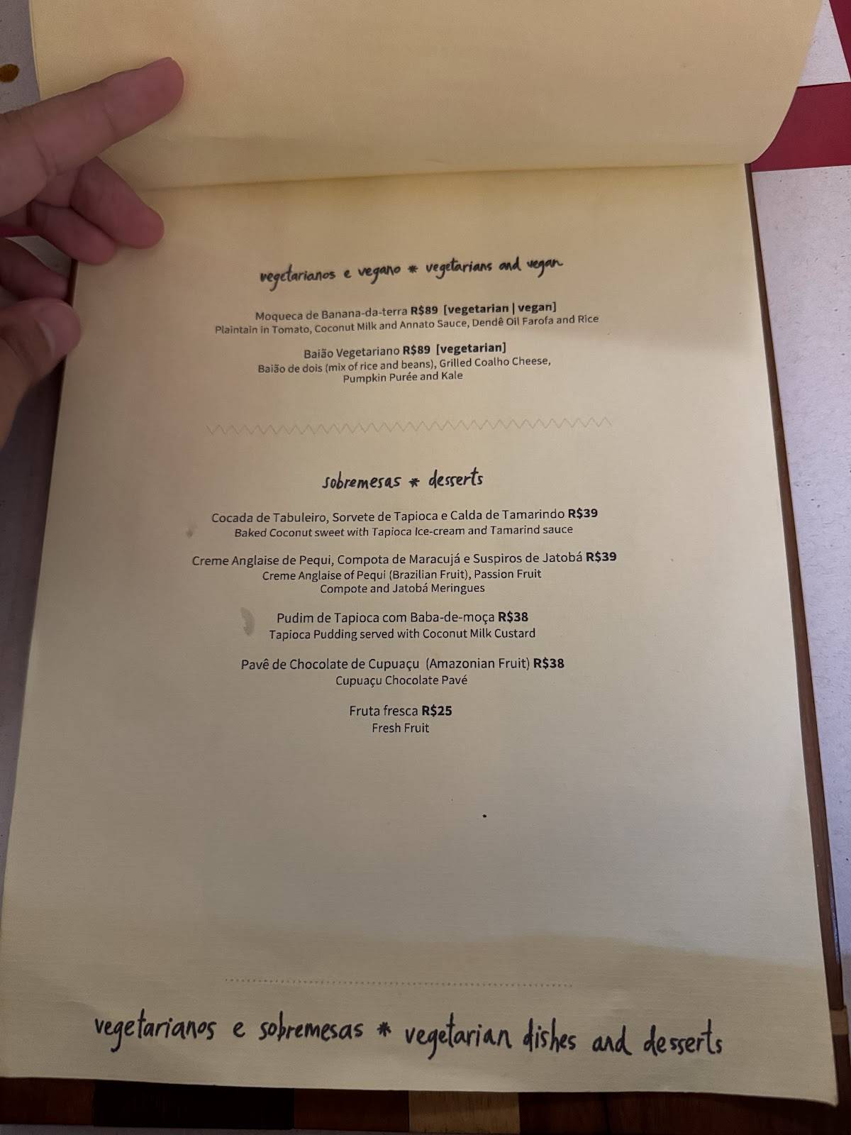 Tordesilhas cardápio