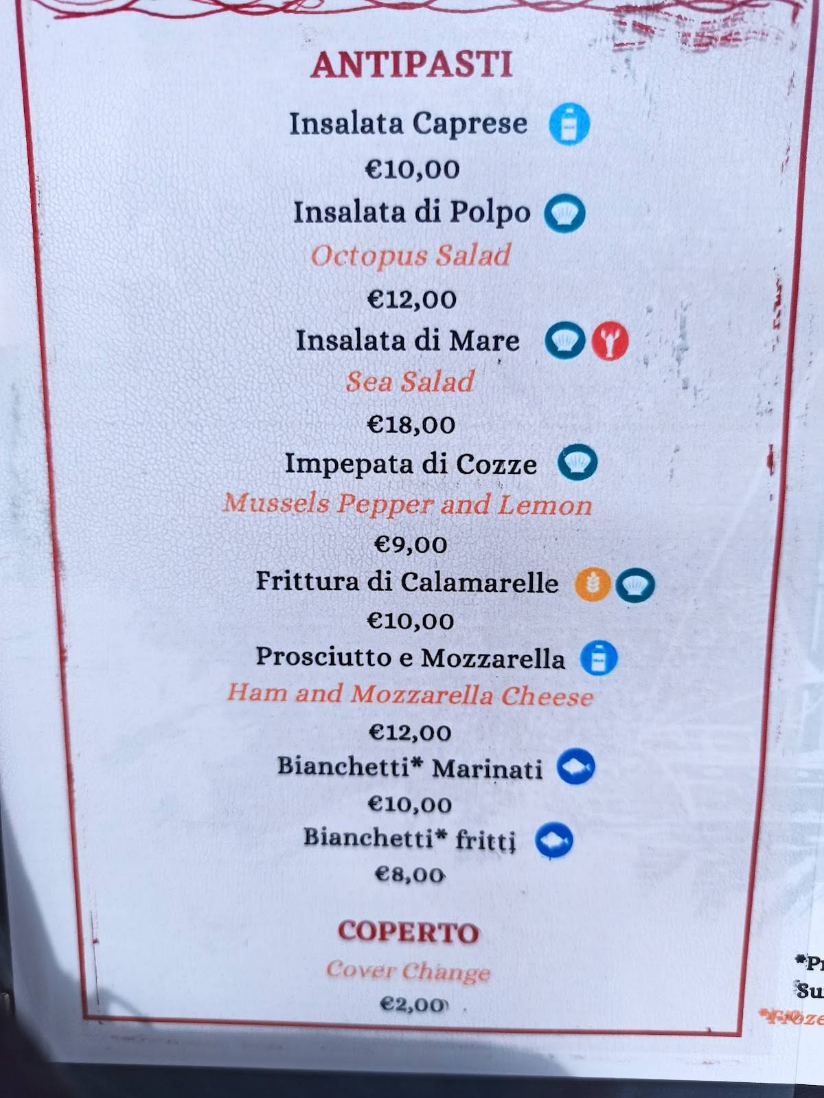 Menu di Trattoria Da Patrizia 