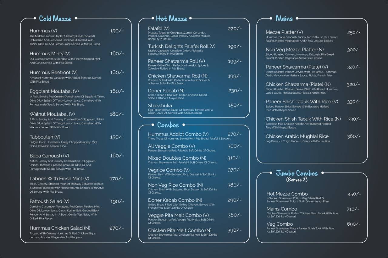 Turkish Delight menu