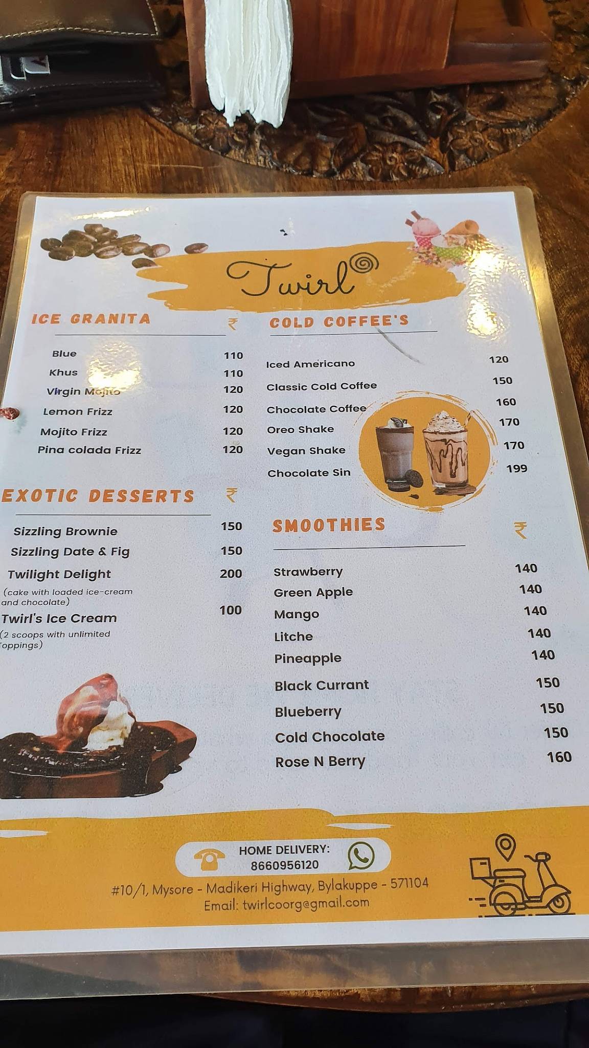 Twirl menu