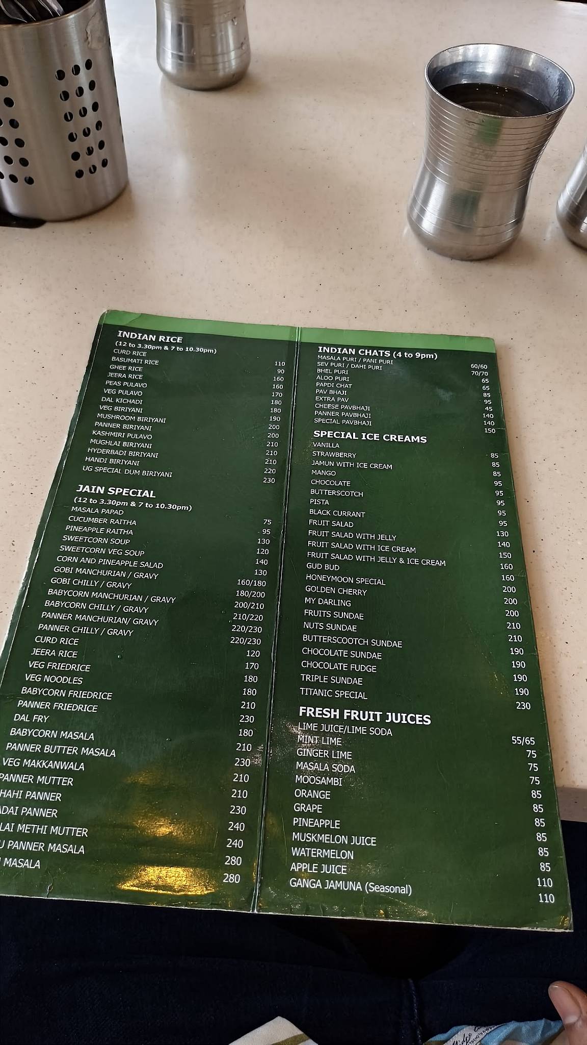 UDUPI GARDEN menu