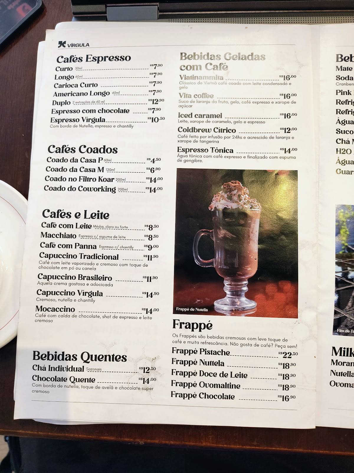 Emporio Vírgula cardápio