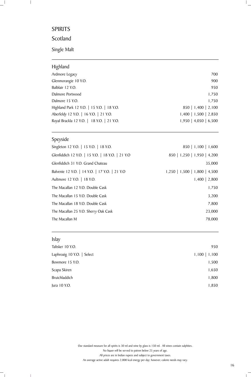 Varq menu