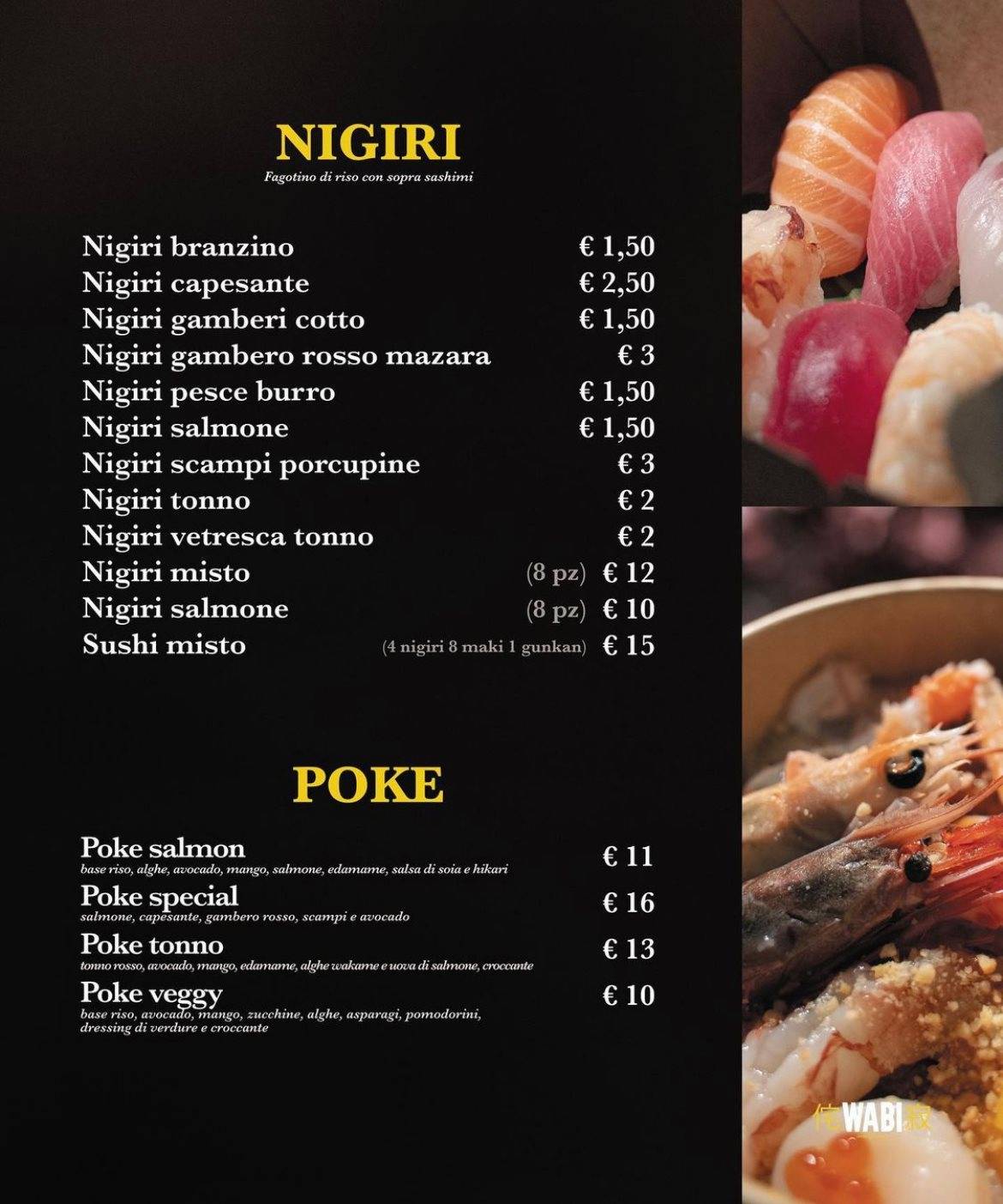 Menu di WABI Sushi Shop Treviglio 