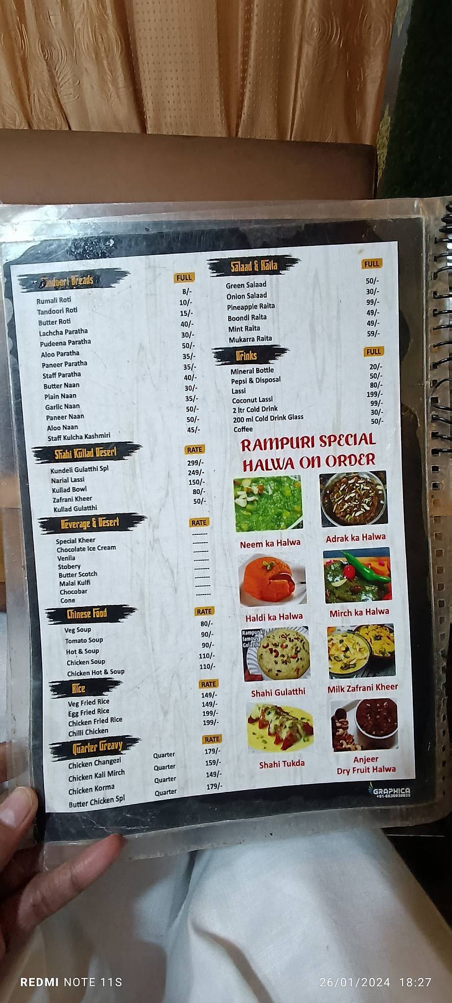 Zaika Darbar The Taste of Rampur menu