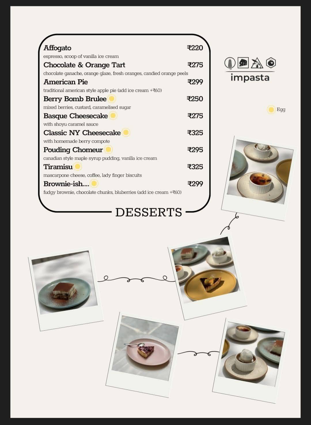impasta menu