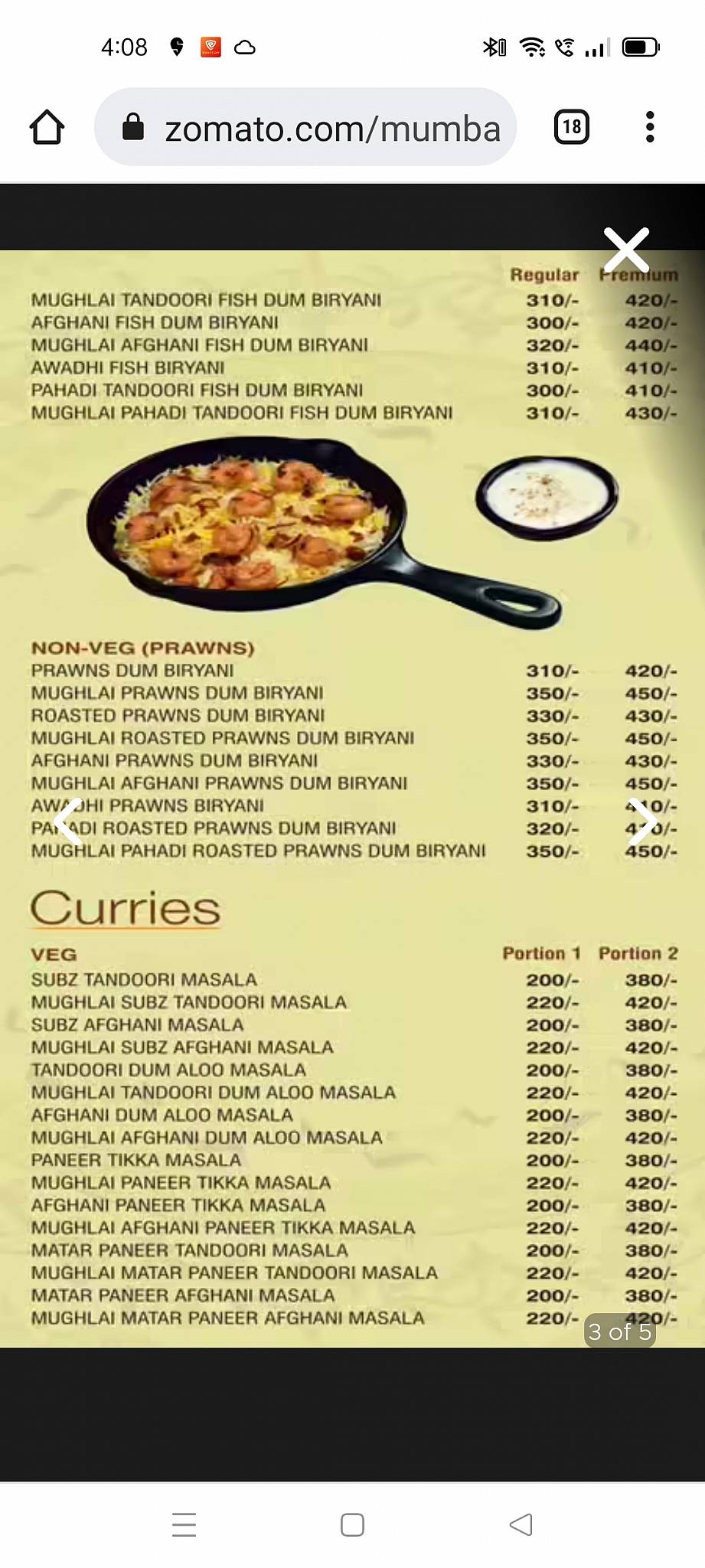 mrunal family restaurant menu