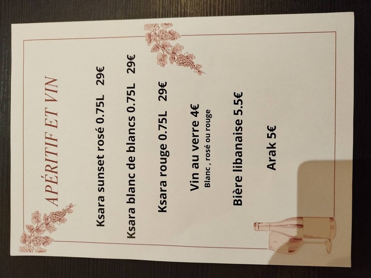 Menu de speebon - La Table Du Levant
