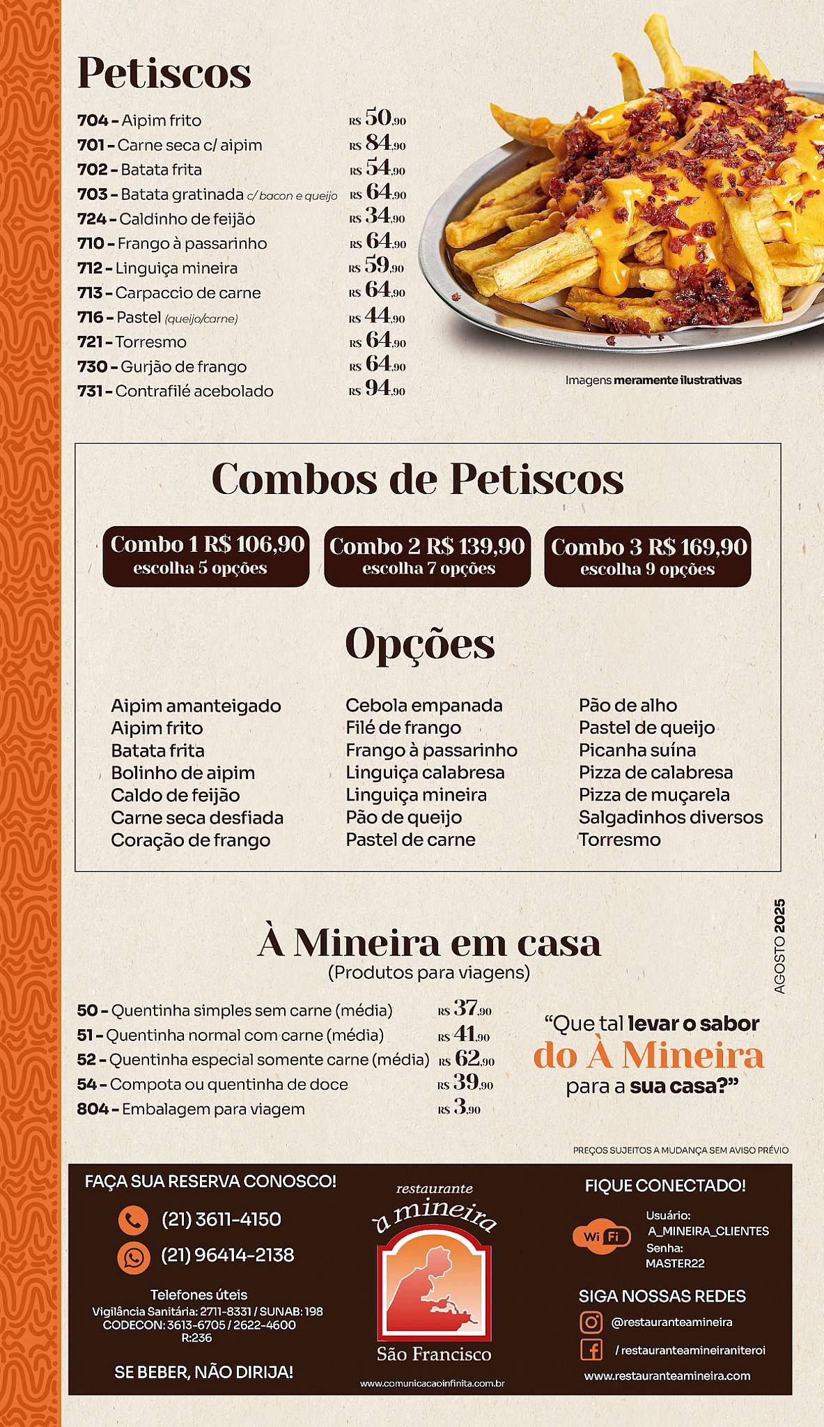 Restaurante À Mineira Niterói cardápio
