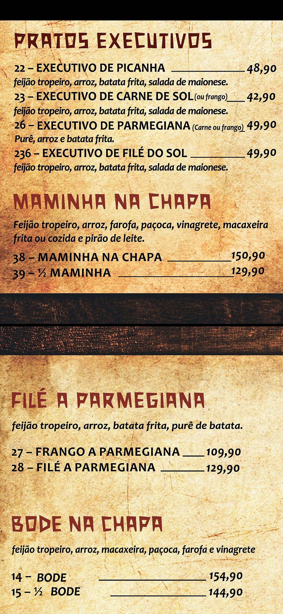 Restaurante Carne de Sol do Picuí cardápio