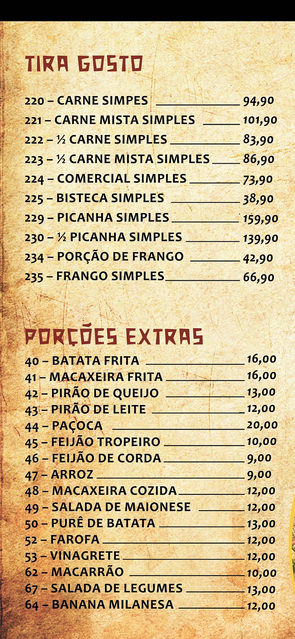 Restaurante Carne de Sol do Picuí cardápio
