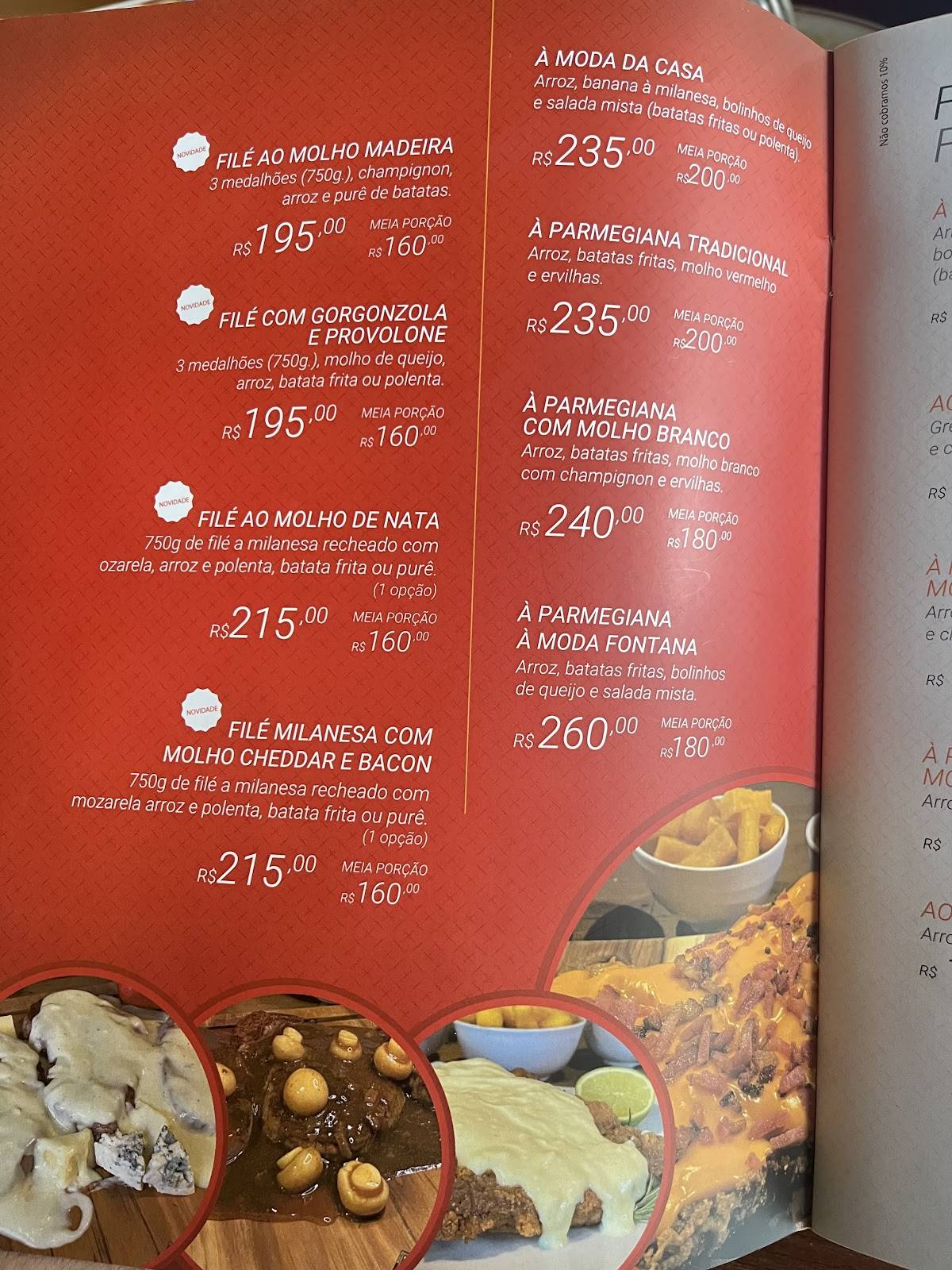 Restaurante Fontana Bom Fim Porto Alegre cardápio