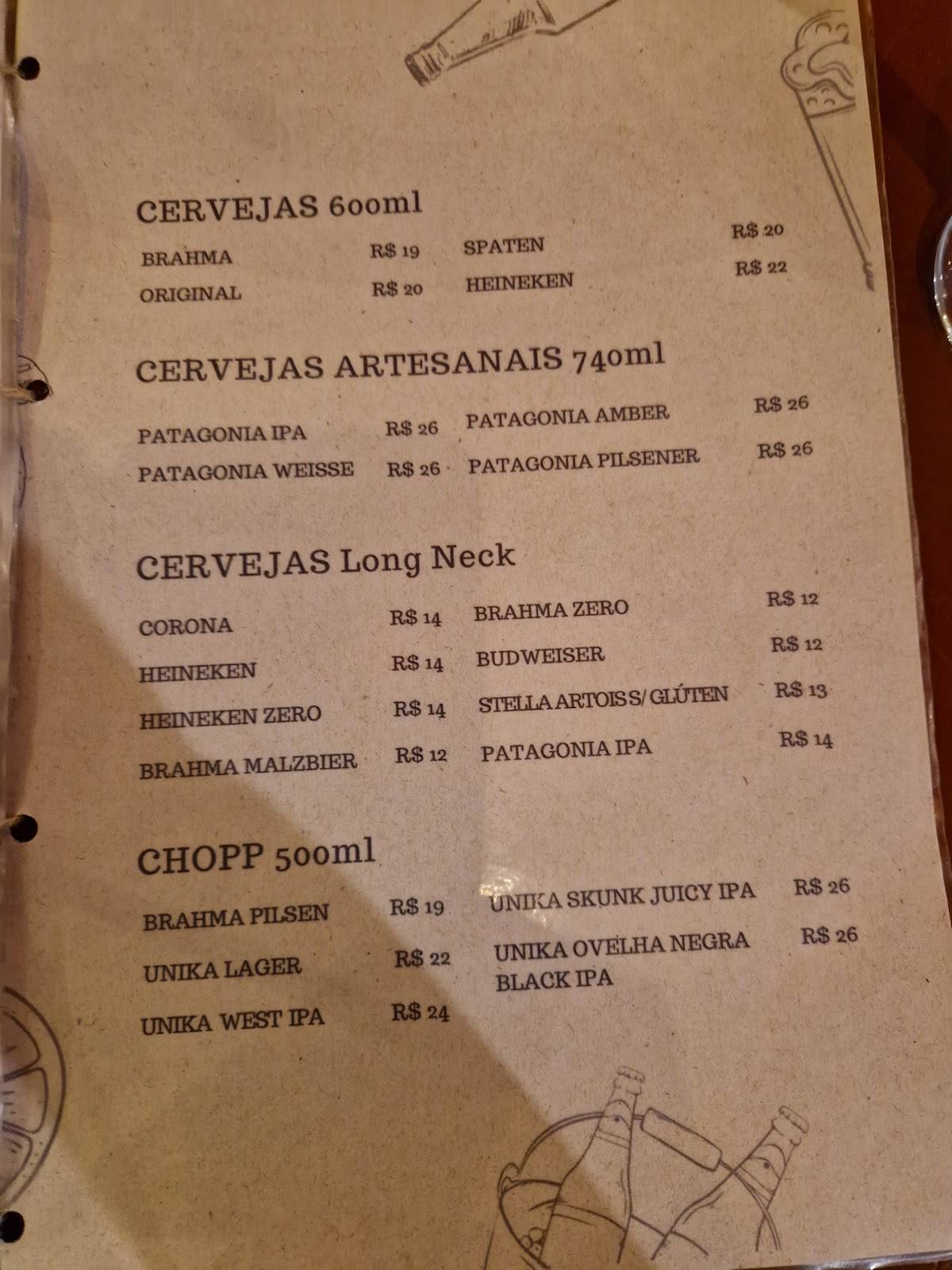Restaurante Guardião cardápio