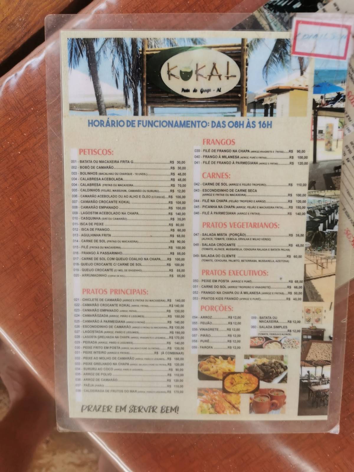 Restaurante Kokal cardápio