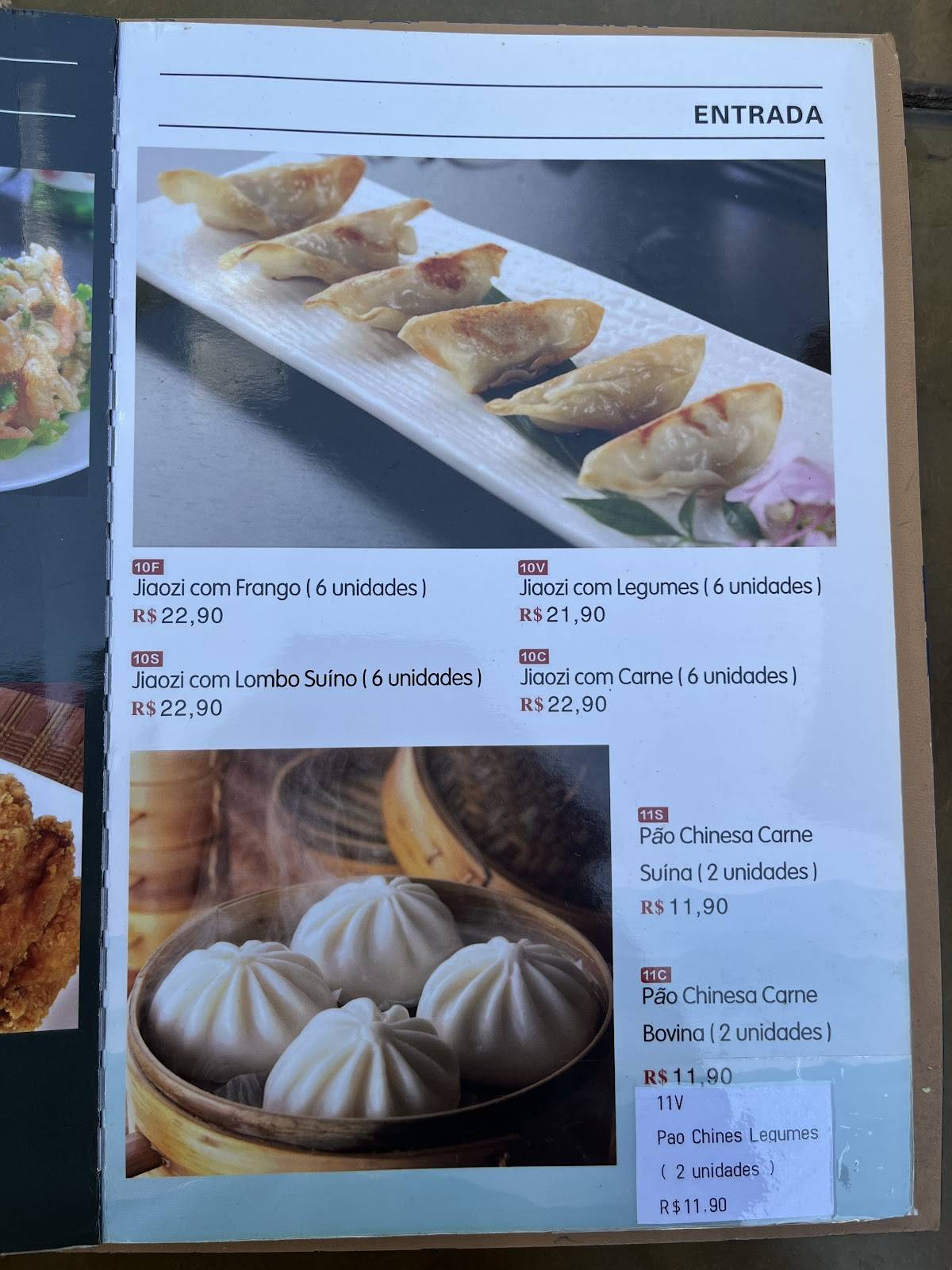 Restaurante Long cardápio