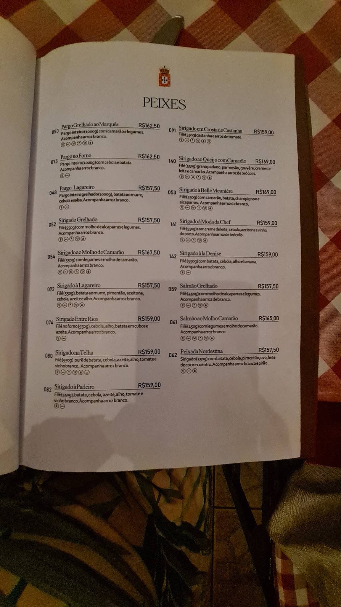 Marquês da Varjota cardápio