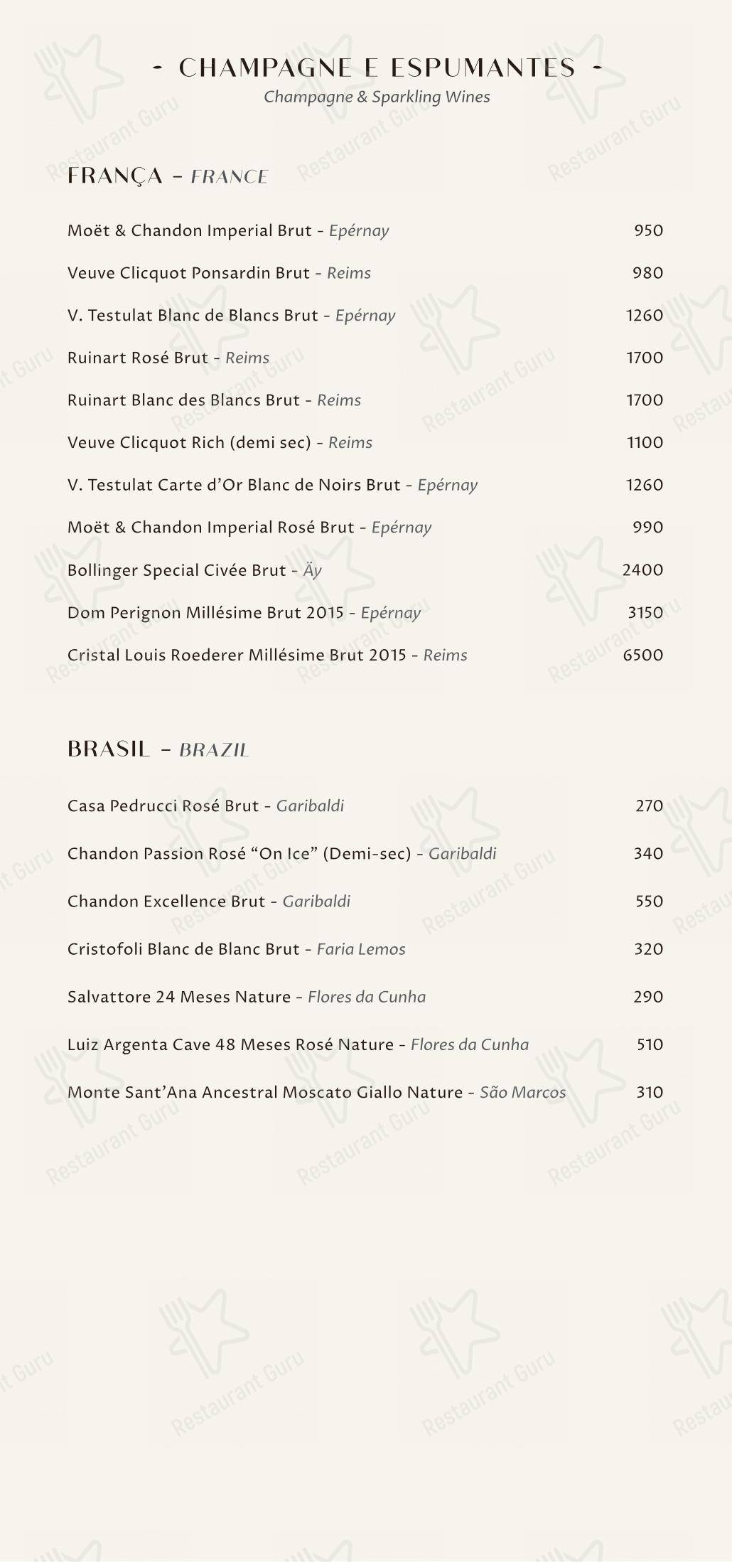 Restaurante Mee - (Copacabana Palace) em Rio de Janeiro - 菜单