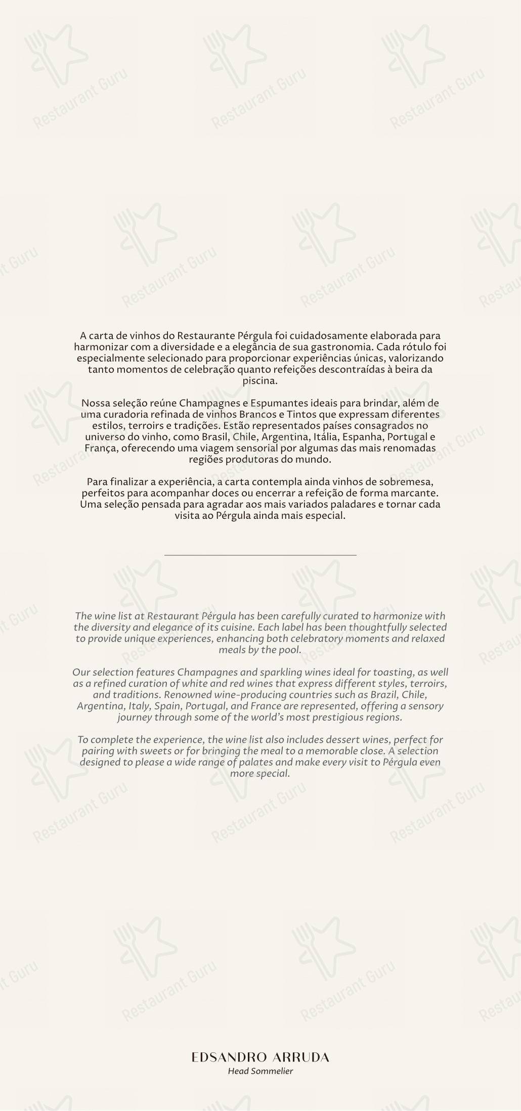 菜单 para Restaurante Mee - (Copacabana Palace) restaurante