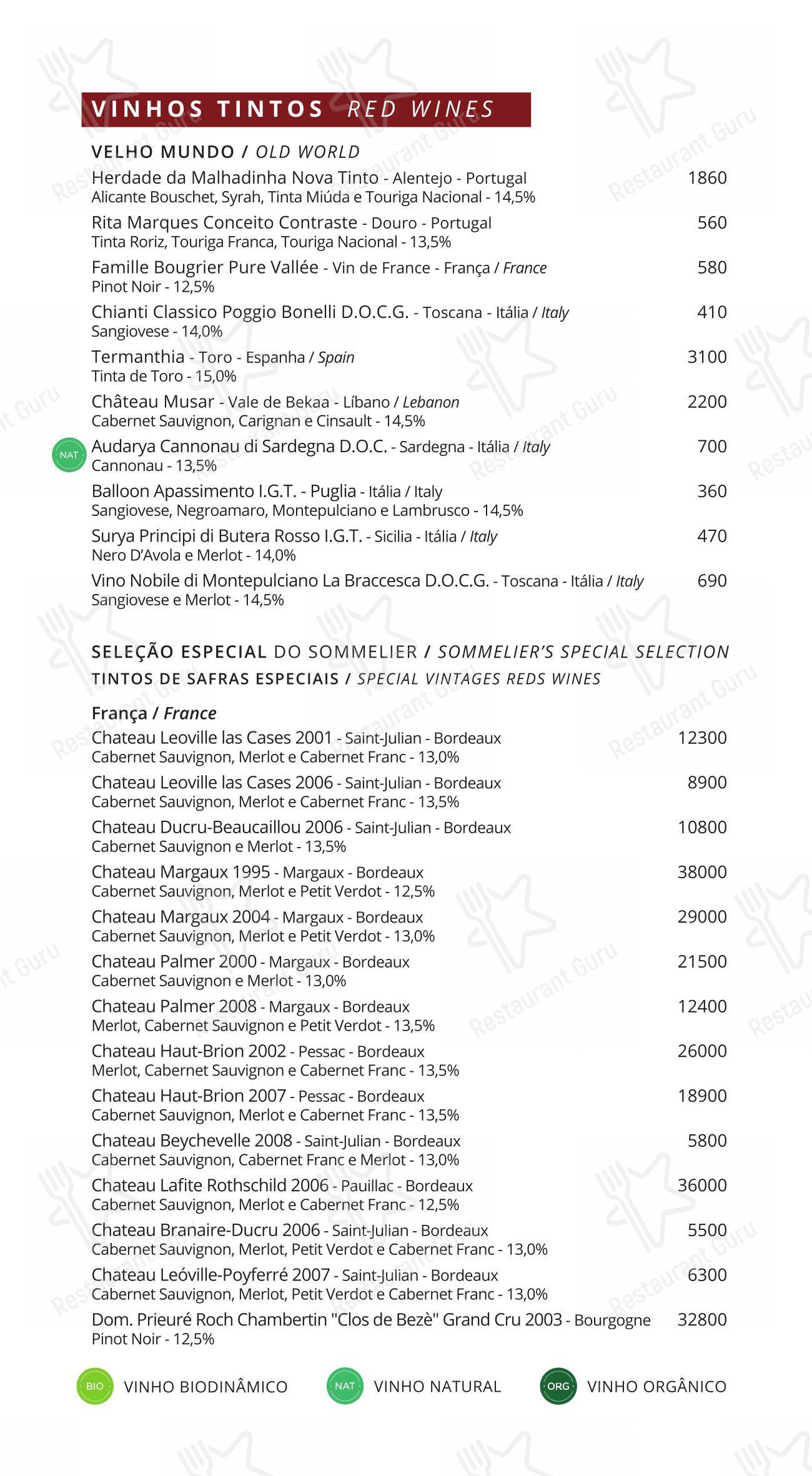 Коктейльная карта para Restaurante Mee - (Copacabana Palace) em Rio de Janeiro