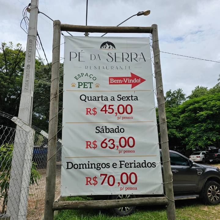 Restaurante Pé da Serra cardápio
