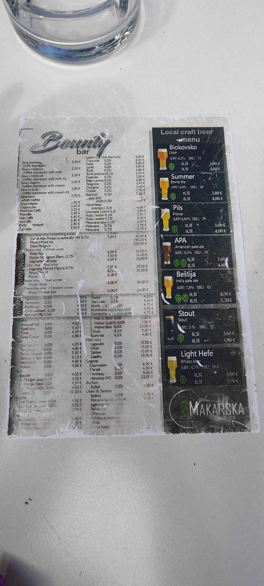 Menu di Restoran Bounty 