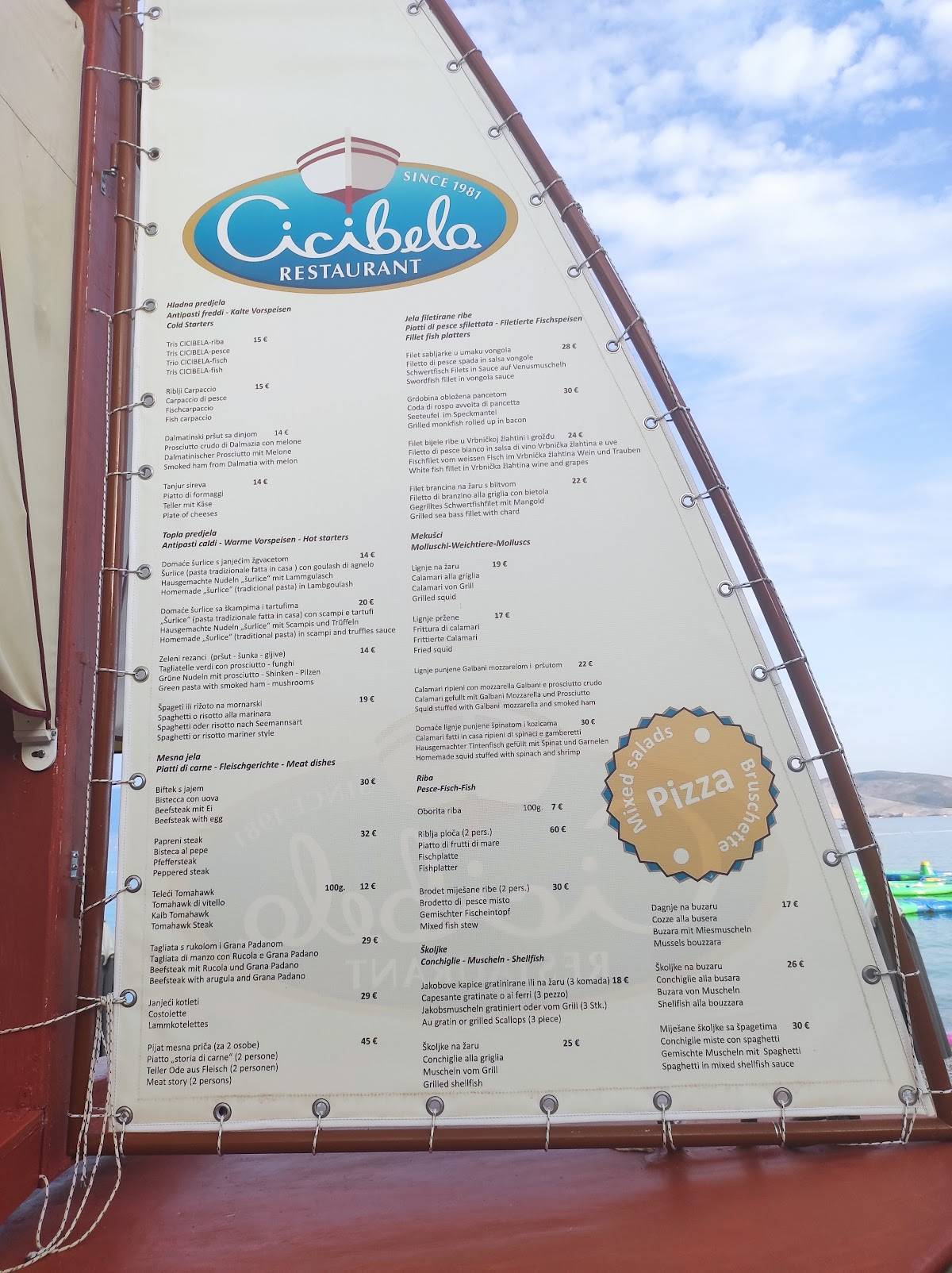 Menu di Cicibela Restoran 