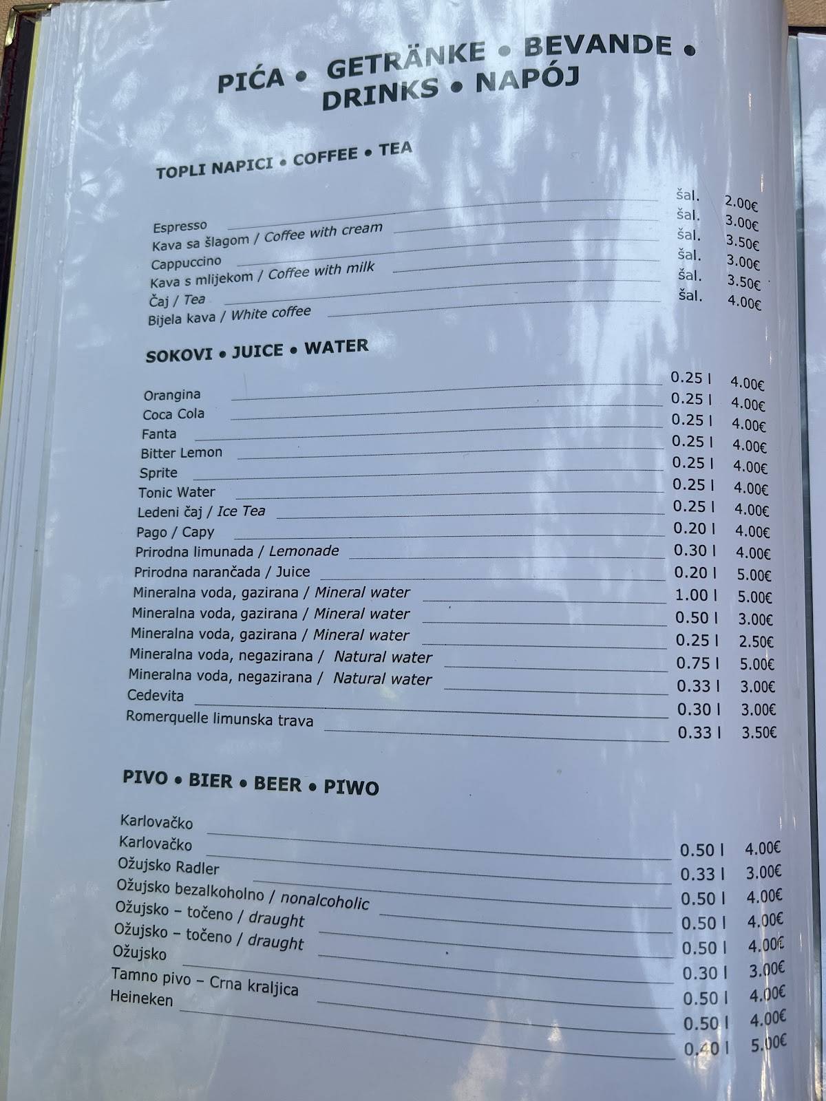 Menu di Restoran Lanterna 