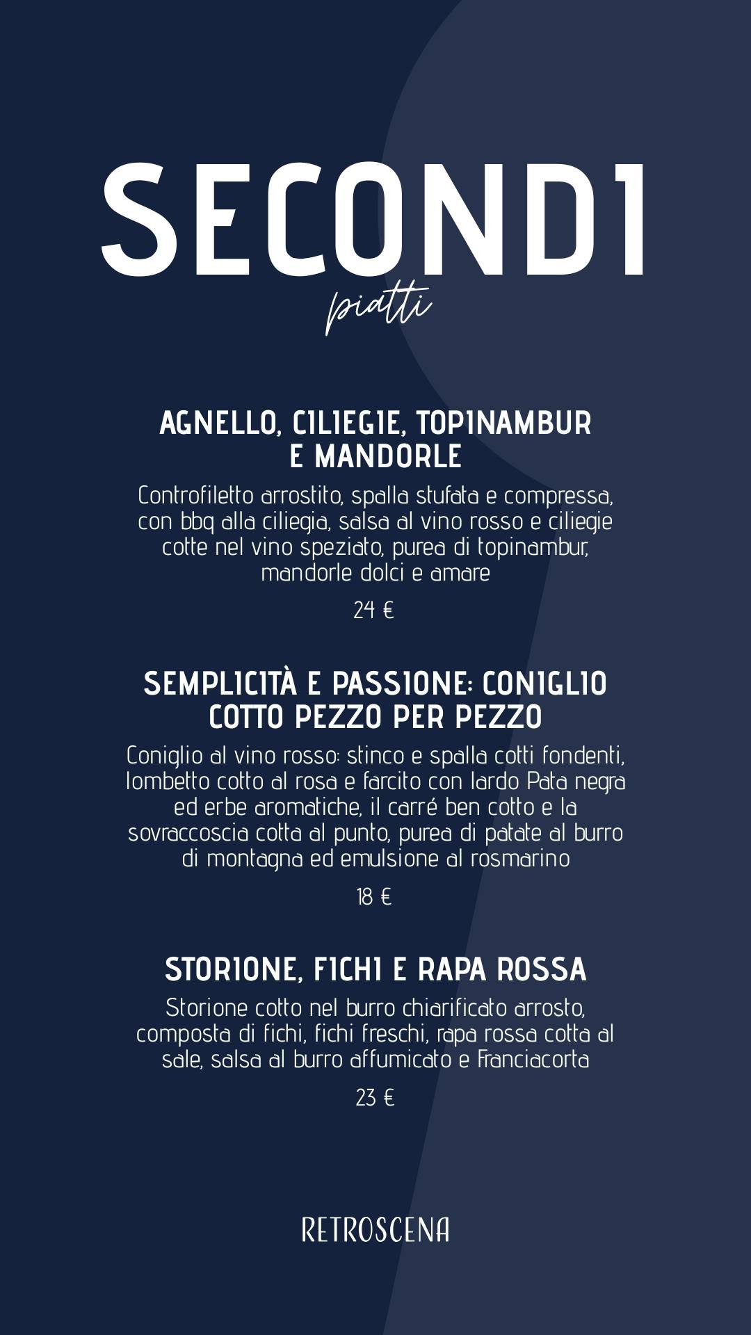 Menu di Retroscena 