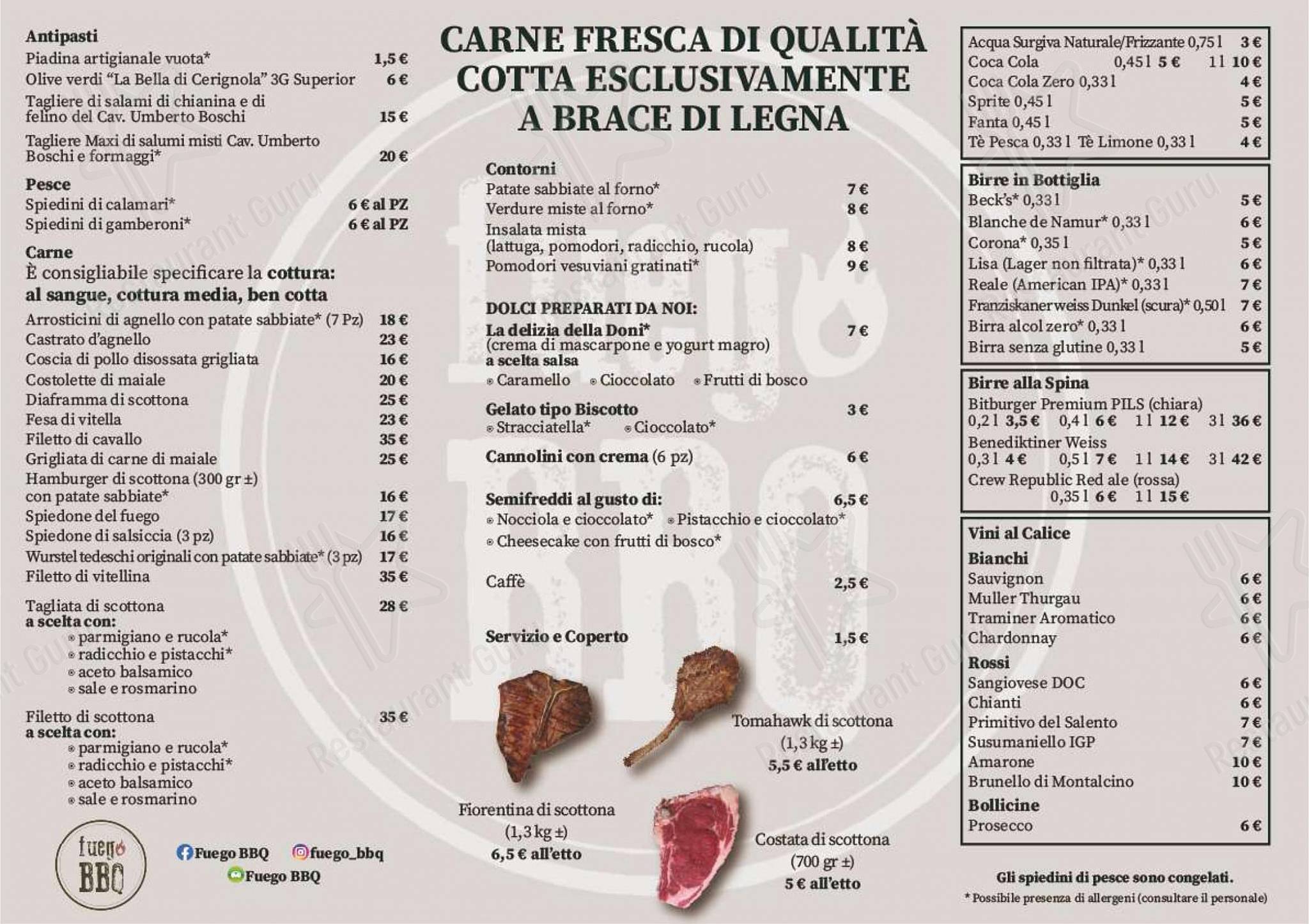 Menu di Fuego BBQ 
