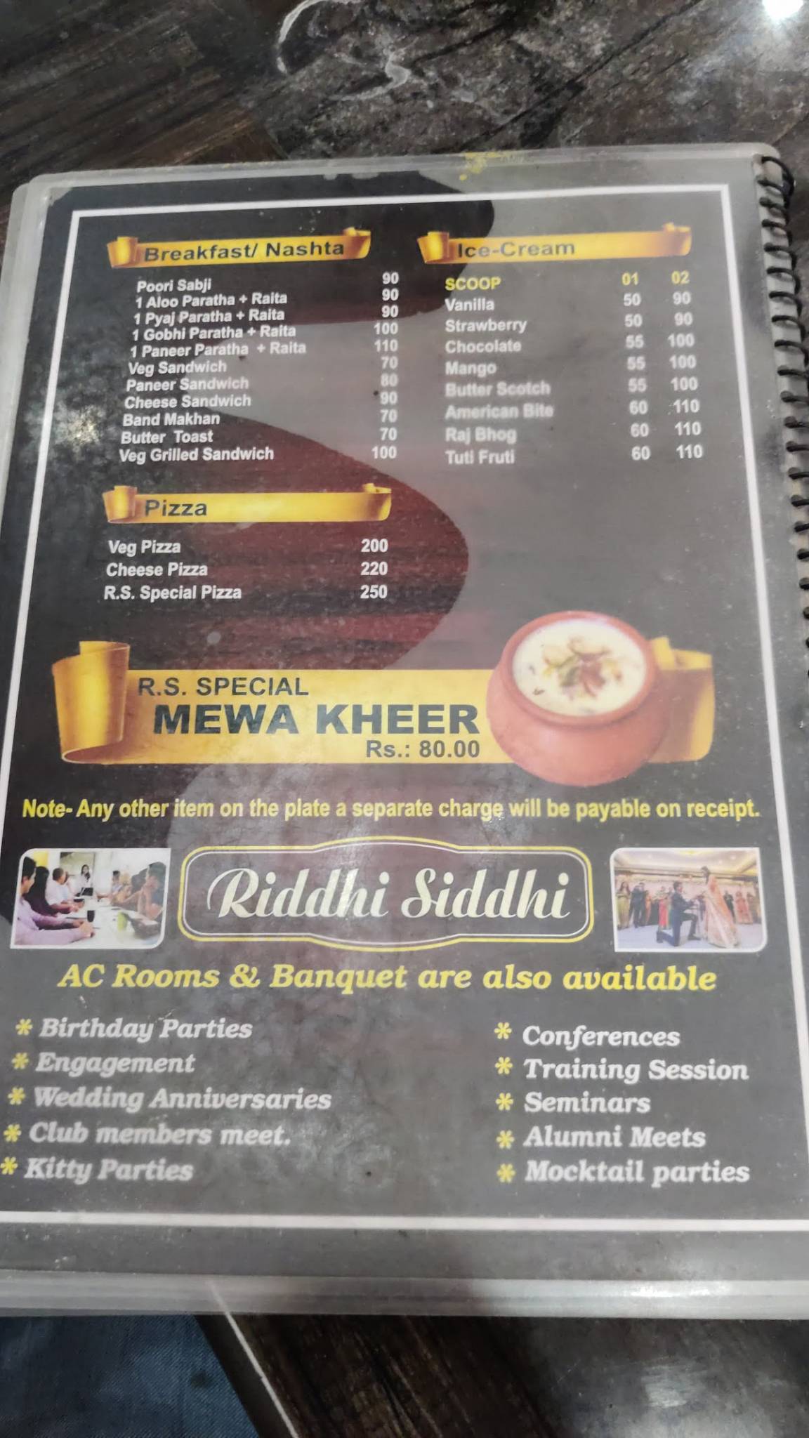 Riddhi Siddhi Dhaba & Family Restaurant menu