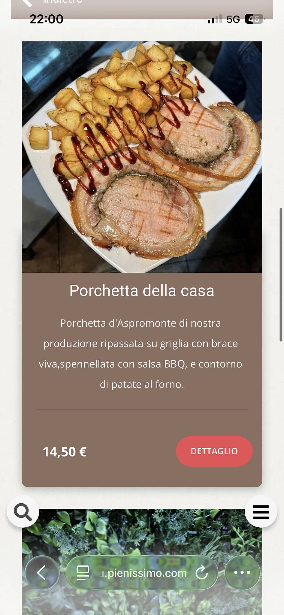 Menu di Rifugio Steakhouse 