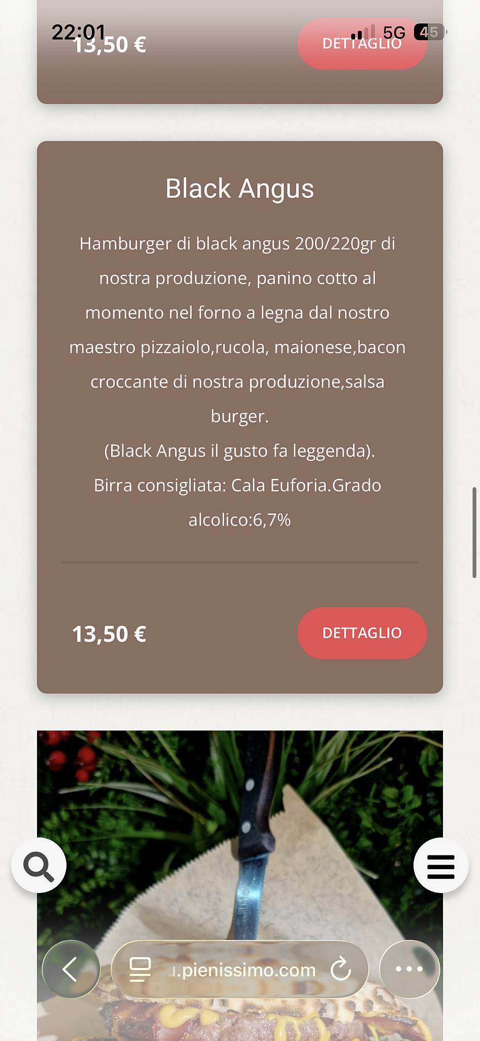 Menu di Rifugio Steakhouse 