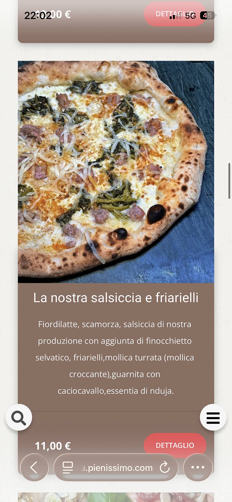Menu di Rifugio Steakhouse 